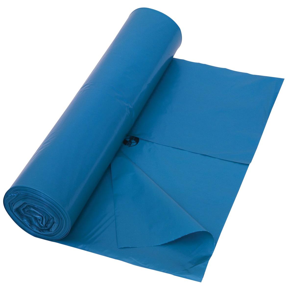 Klika - Bolsa de basura 45 micras, pies 80 x 100 cm, 120 litros, azul, rollo de 25 piezas