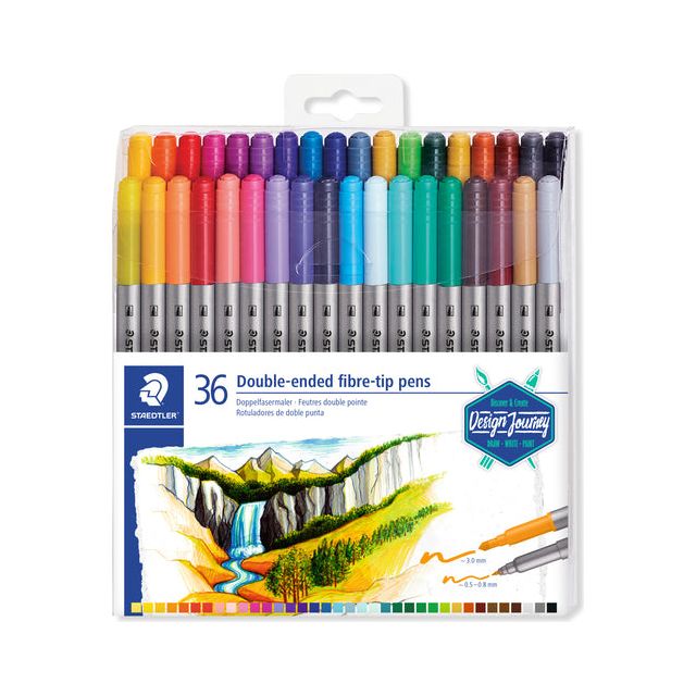 Staedtler - viltstift dubbele ultrafijne punt set 36 kleuren