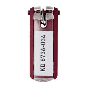 Durable - Étiquette de clé durable avec anneau rouge | Box A 6 pièces | 6 morceaux