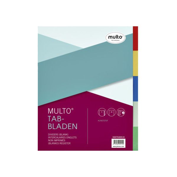 Multo - Tabbladen multo 7040510 a4 23r pp 5dlg ass | 1 stuk