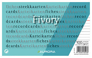 Aurora - Systemkarte 200x125 mm Linie mit roter Überschrift 210gr White 100 Sheets