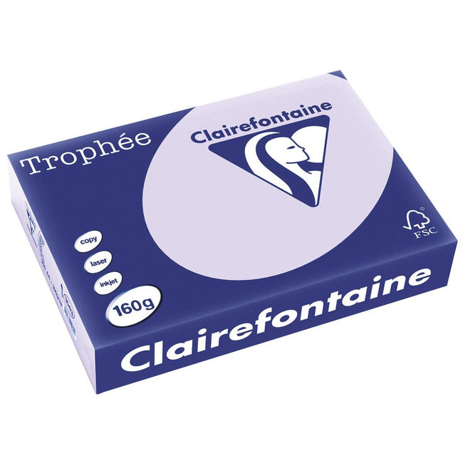 Clairefontaine - Trophée tel, farbiges Papier, A4, 160 g, 250 Blatt, lila