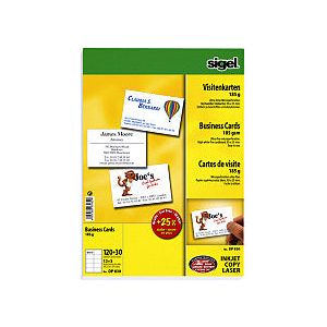Sigel - Visitekaart sigel 85x55mm blanco 185gr wit | Pak a 15 vel