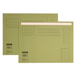 Quantore - Vouwmap a4 ongelijke zijde 250gr groen  | 50 stuks
