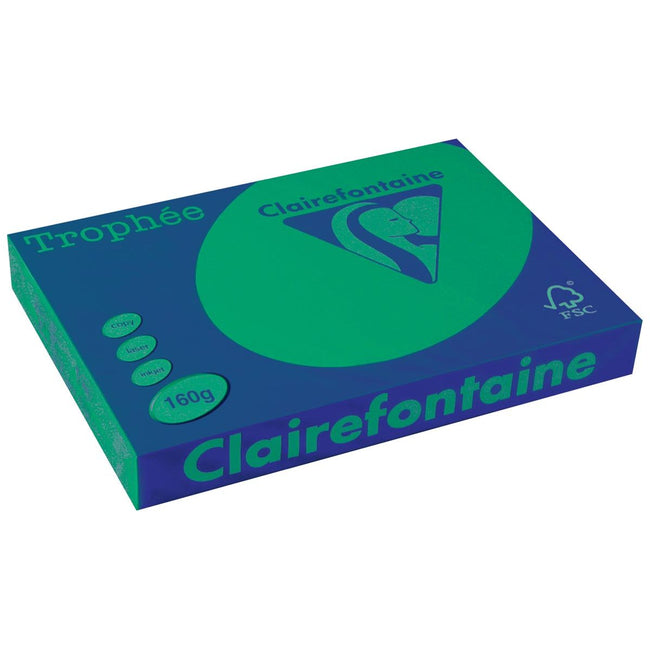 Clairefontaine - Trophée Intens, gekleurd papier, A3, 160 g, 250 vel, dennengroen