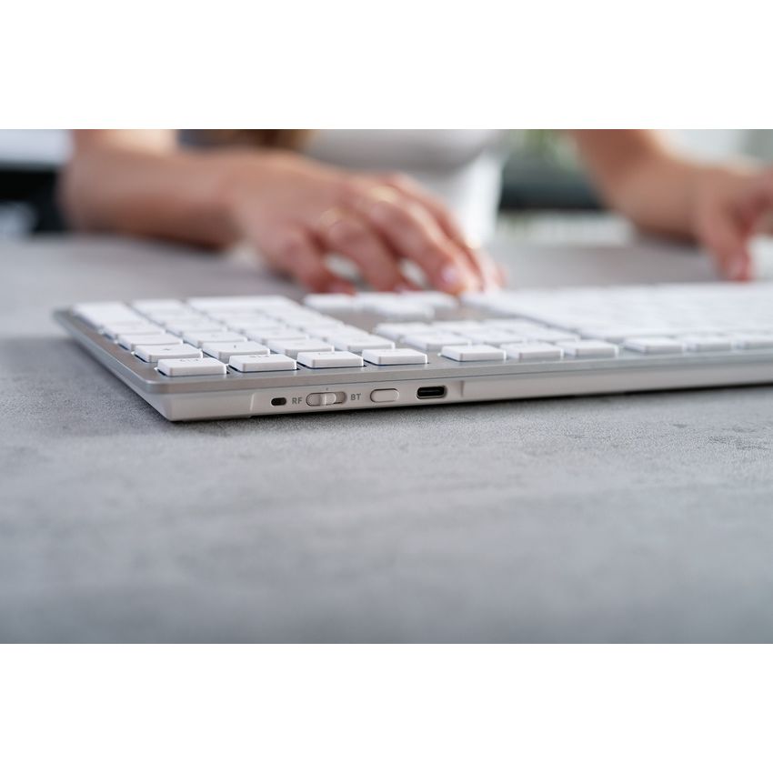 CHERRY -   KW 9100 SLIM FOR MAC toetsenbord Universeel USB + Bluetooth AZERTY Frans Zilver
