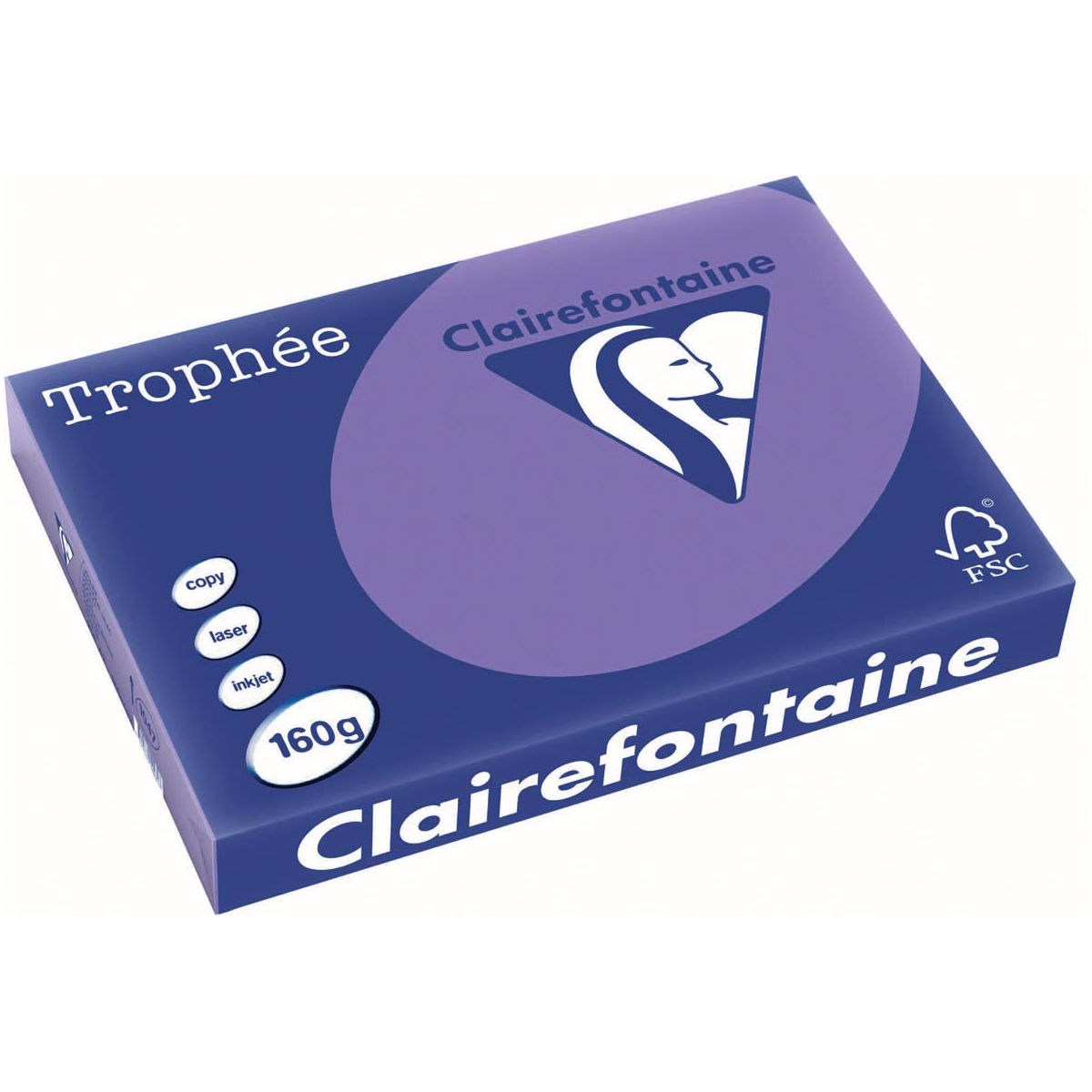 Clairefontaine - Trophée Intens, gekleurd papier, A3, 160 g, 250 vel, violet