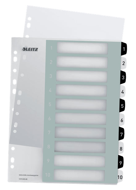 Leitz - Tab WOW A4+ 11 fori 1-10 PP bianco e nero
