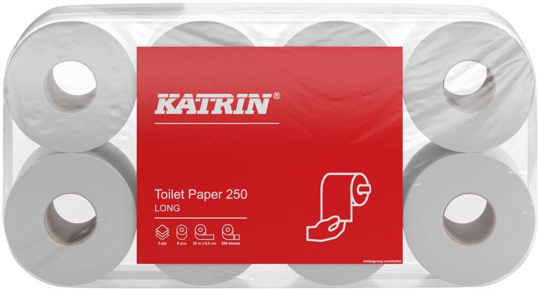 Katrin -  toiletpapier, 3-laags, 250 vel per rol, pak van 8 rollen