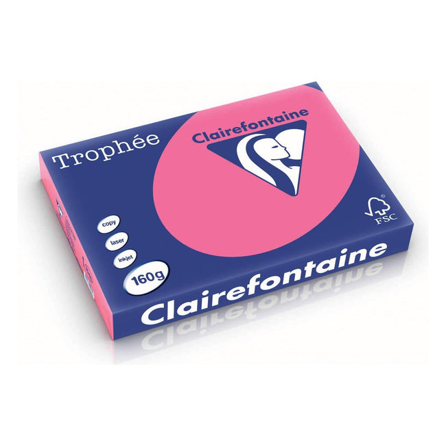 Clairefontaine - Trophée Intens, gekleurd papier, A3, 160 g, 250 vel, fuchsia