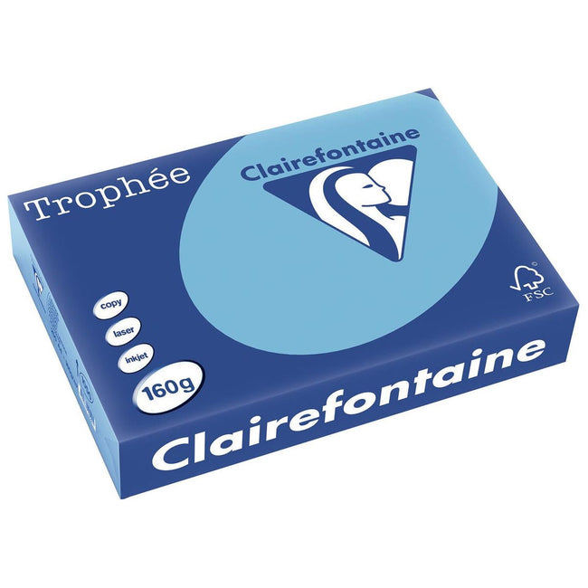 Clairefontaine - Trophée tel, gekleurd papier, A4, 160 g, 250 vel, lavendelblauw