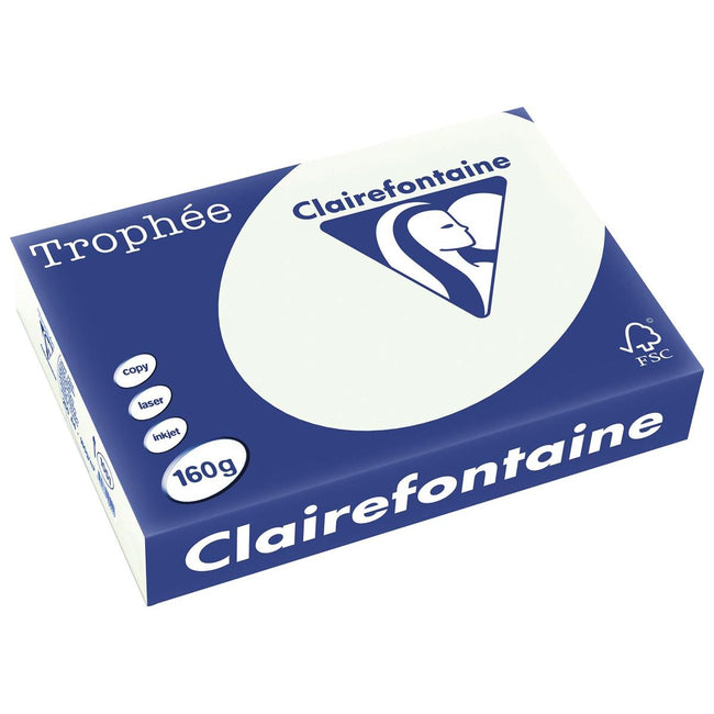 Clairefontaine - Trophée tel, gekleurd papier, A4, 160 g, 250 vel, lichtgroen