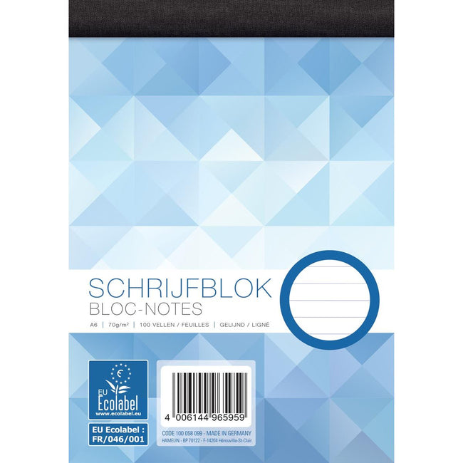 Work -   schrijfblok, ft A6, 70 g/m², 100 vel, gelijnd