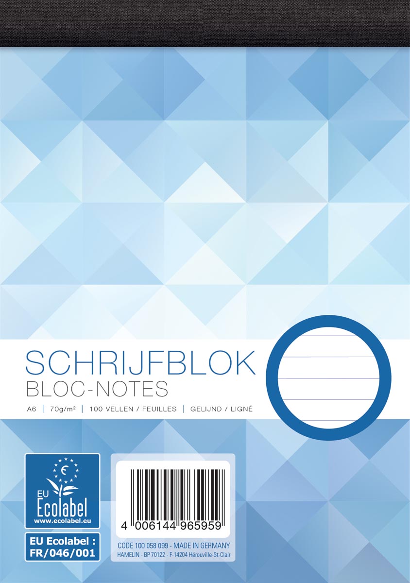 Work - Schreibblock, ft A6, 70 g/m², 100 Blatt, liniert