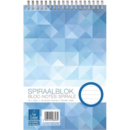 Blocco da lavoro - testa a spirale, ft A5, 70 g, a righe, 200 pagine