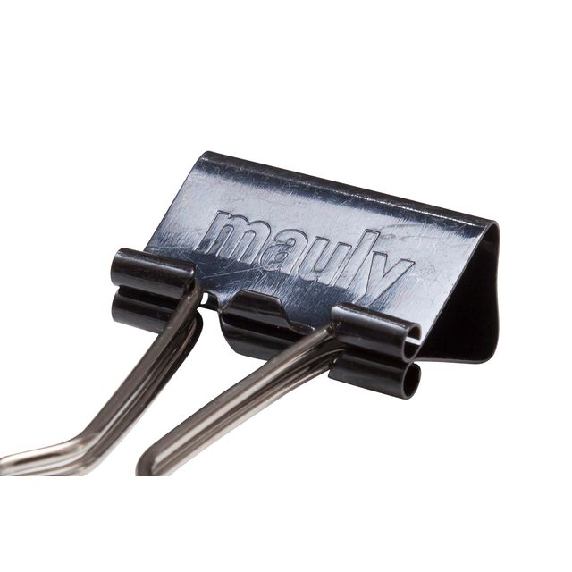 MAUL -  Papierklem 215 foldback 25mm capaciteit 9mm zwart 12 stuks