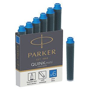 Parker - Quink Mini -Tintenmuster blau, Box mit 6 Teilen