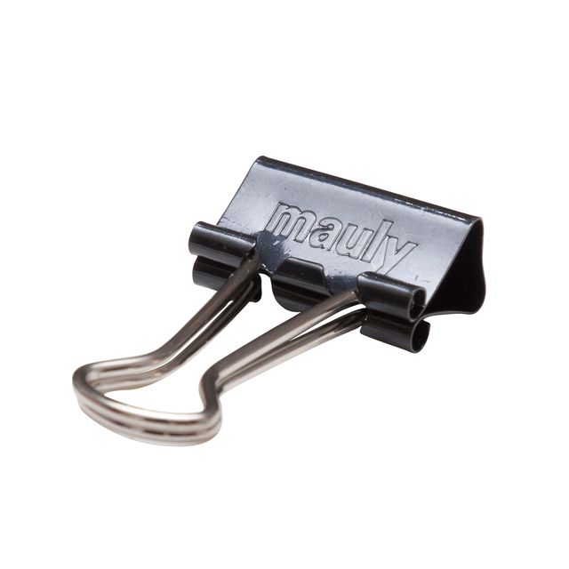 MAUL - Fermacarte pieghevole 215 19mm nero 12 pezzi