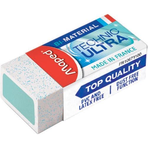 Maped -  gom Mini Technic Ultra, met kartonnen huls, blister met 2 stuks