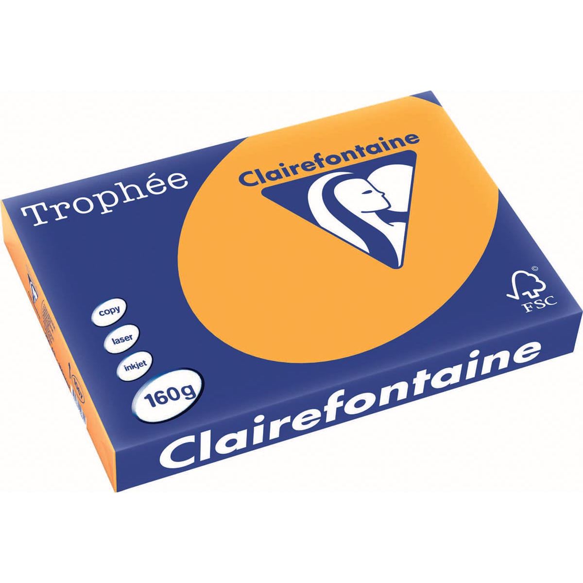 Clairefontaine - Trophée tel, gekleurd papier, A3, 160 g, 250 vel, oranje