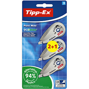 Tipp-ex - Correctieroller mini pure ecolutions 5mm | Blister a 3 stuk