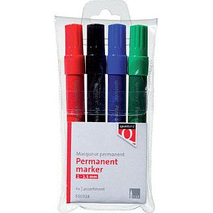 Quantore - Permanent marker rond 1-1.5mm assorti 4 stuks