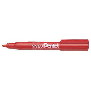 Pentel - Viltstift pentel nn50 rond 1.3-3mm rood  | 12 stuks