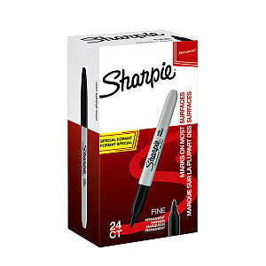 Sharpie - Viltstift ie f zwart valuepack | Valuepack a 24 stuk