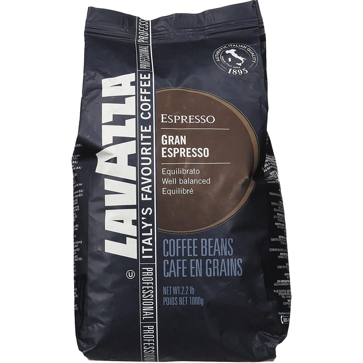 Lavazza - caffè gran espresso in grani, sacchetto da 1 kg