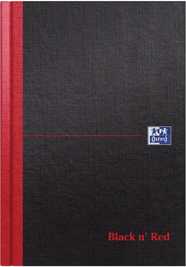 Oxford -  Black n' Red notitieboek, ft A5, gelijnd, 192 bladzijden