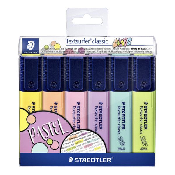 Staedtler - Marking Marker Textsurfer Classic, Couleurs pastel, Pouche à 1 pièce