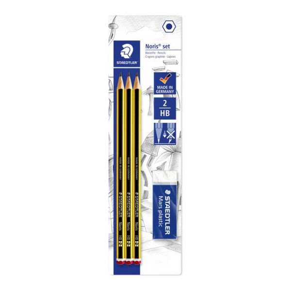 Staedtler - BL 3X POTLOOD / 1X GUM NORIS