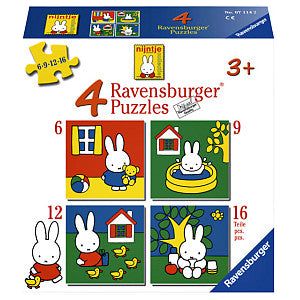 Ravensburger - Puzzle Miffy 4xpuzzles 6+9+12+16st | Box ein 1 Stück