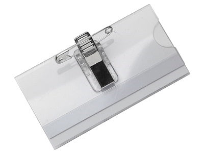 Klika - Badge transp clip pin 74x40 mm 24 pcs