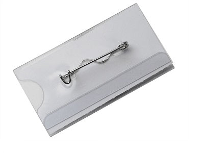Klika -  Badge transp met speld 60x40 mm 10 stuks