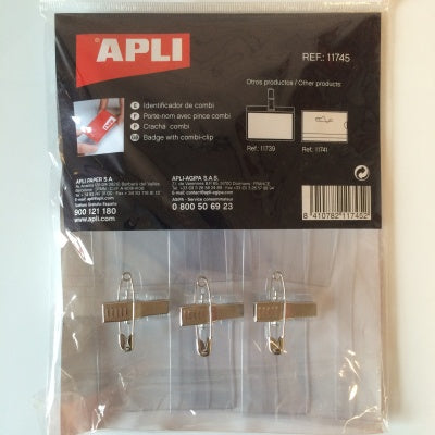 Klika - Clip transp badge + épingle 90x56 mm 5 pcs