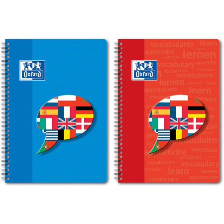 Quaderno a spirale Oxford - Vocabulary Coach, ft A5, 48 fogli, a righe, colori assortiti
