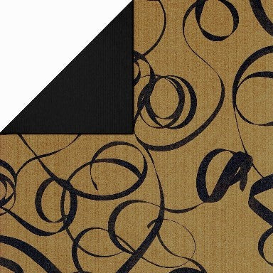 Klika - Cadeaupapier - Geschenkpapier - Black ribbon on gold ribbed 30 cm