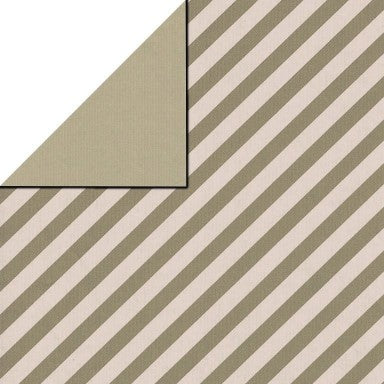 Klika - Cadeaupapier - Geschenkpapier - Taupe stripe over ivory ribbed 30 cm