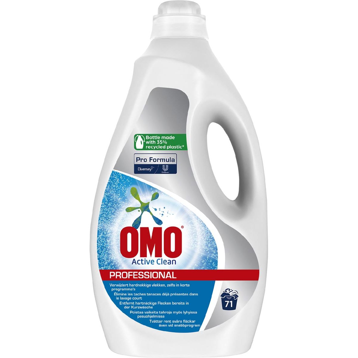 Omo -  Professional Pro Formula Active Clean wasmiddel, fles van 5 liter, 71 wasbeurten