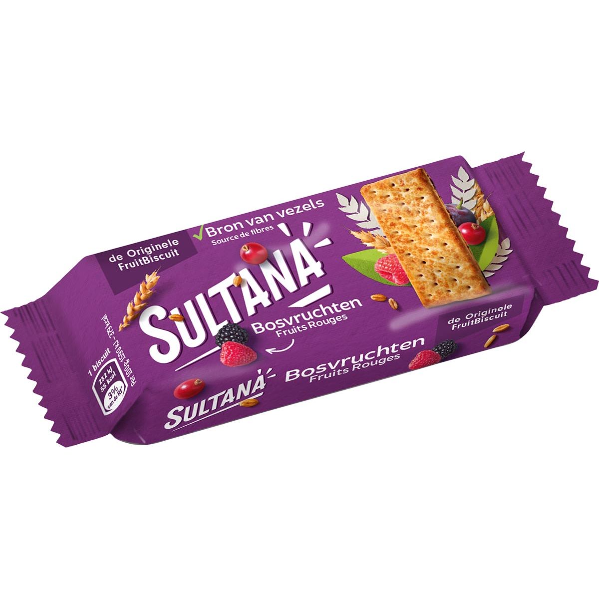 Sultana - Sultana Fruitbiscuits Bosvruchten, 43 g