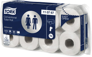 Tork - Toilettenpapier Advanced, 2-lagig, System T4, 250 Blatt, Packung mit 8 Rollen