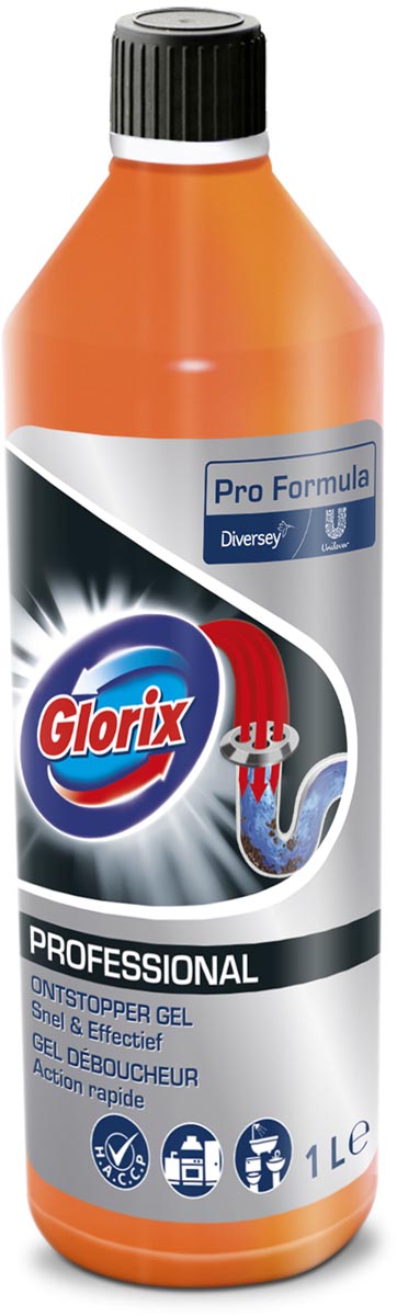 Glorix - Desatascador de desagües gel profesional 1 litro