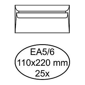 Quantore - Banque enveloppe EA5 / 6 110x220mm-Adhésive blanche 25 pièces