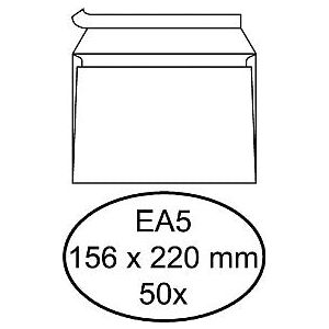 Hermes - Hüllungsbank EA5 156x220mm Selbstadhäsions weißer Anzug bei 50 Teilen