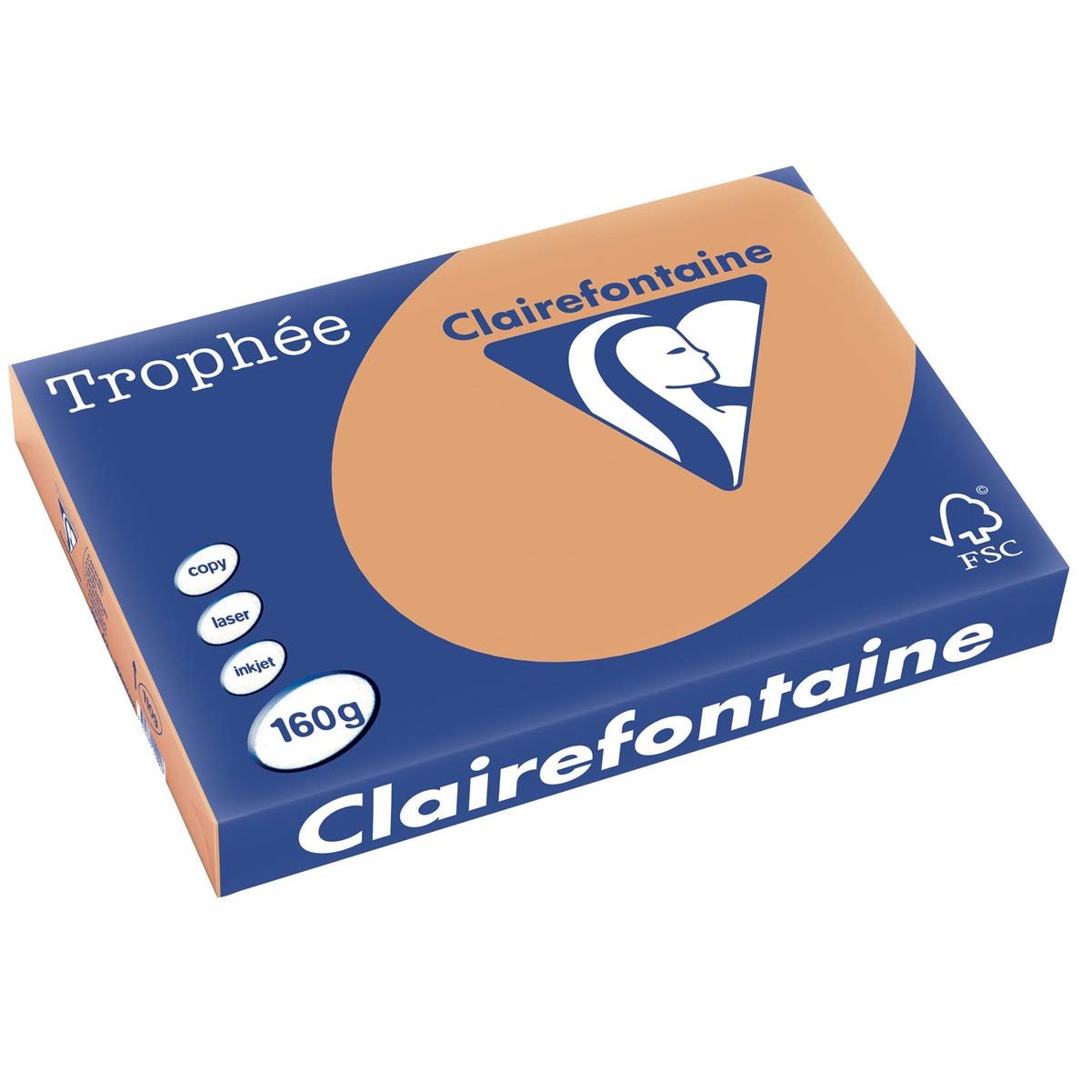 Clairefontaine - Trophée tel, farbiges Papier, A3, 160 g, 250 Blatt, Mokkabraun