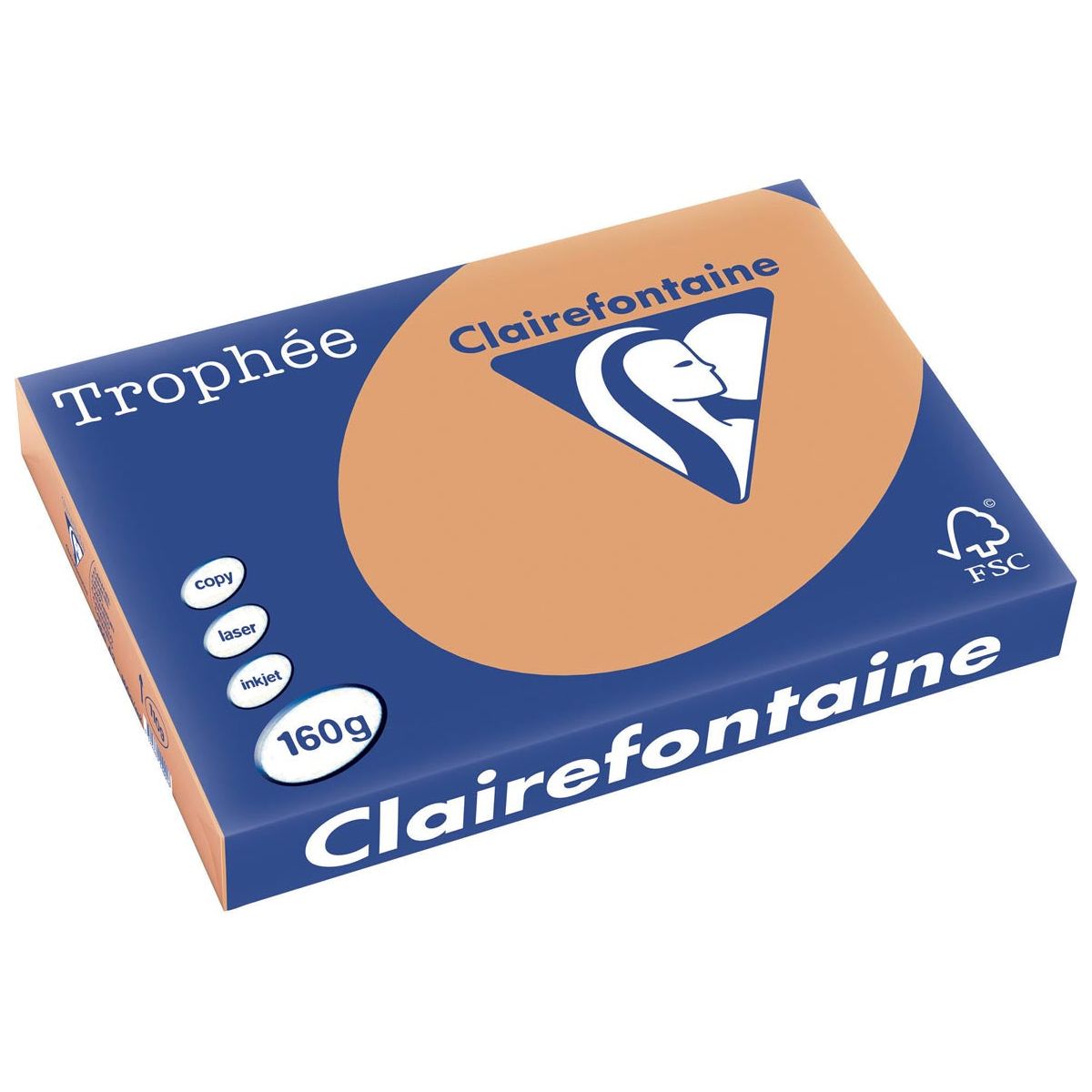 Clairefontaine - Trophée Tel, papier coloré, A3, 160 g, 250 feuilles, mokkacruin