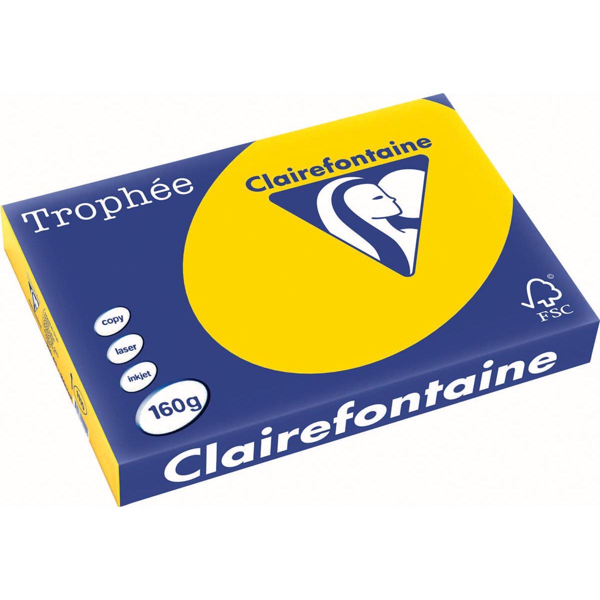Clairefontaine -  Trophée tel, gekleurd papier, A3, 160 g, 250 vel, goudgeel