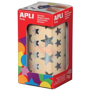 Apli Kids - Pegatinas infantiles en rollo, estrella, 2360 piezas, plateado metalizado