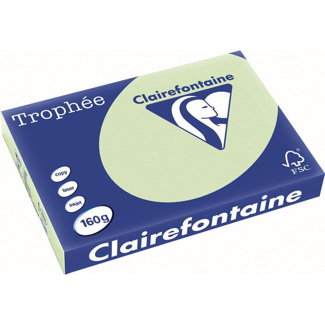 Clairefontaine - Trophée tel, gekleurd papier, A3, 160 g, 250 vel, golfgroen